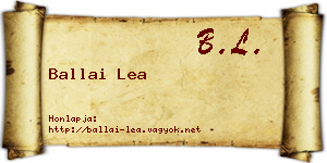 Ballai Lea névjegykártya